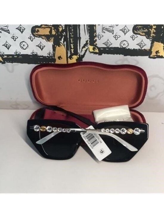 New Authentic Gucci Black Cat-Eye Sunglasses GG0641s 001 main image 7
